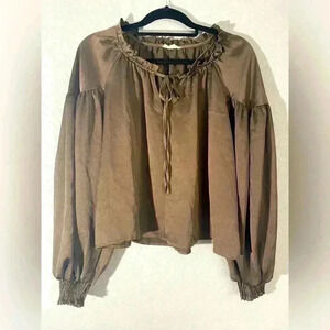Blu Pepper Womens Size Small Hana Top in Brown